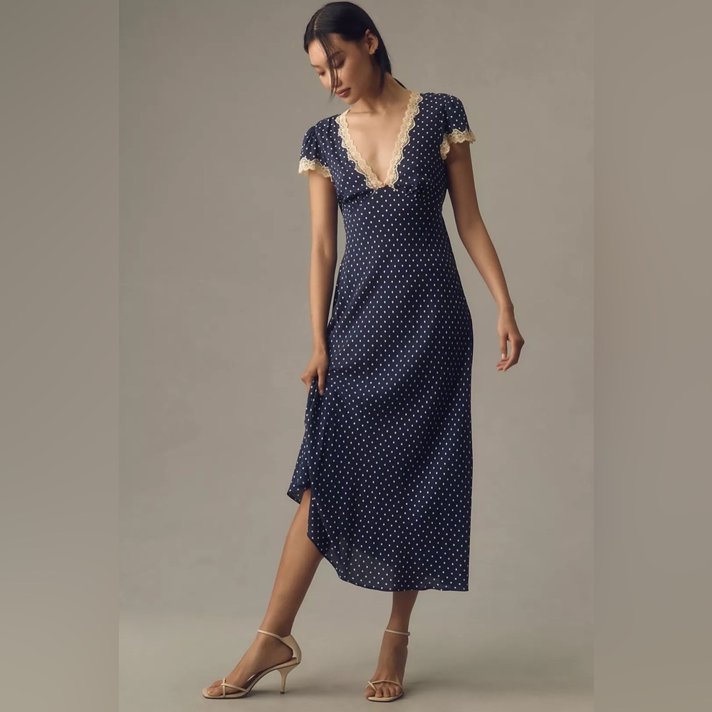 NWT RIXO Clarice Midi Dress